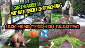 Lick my pussy during facesitting | Gardening with a refreshing natural sparkling wine